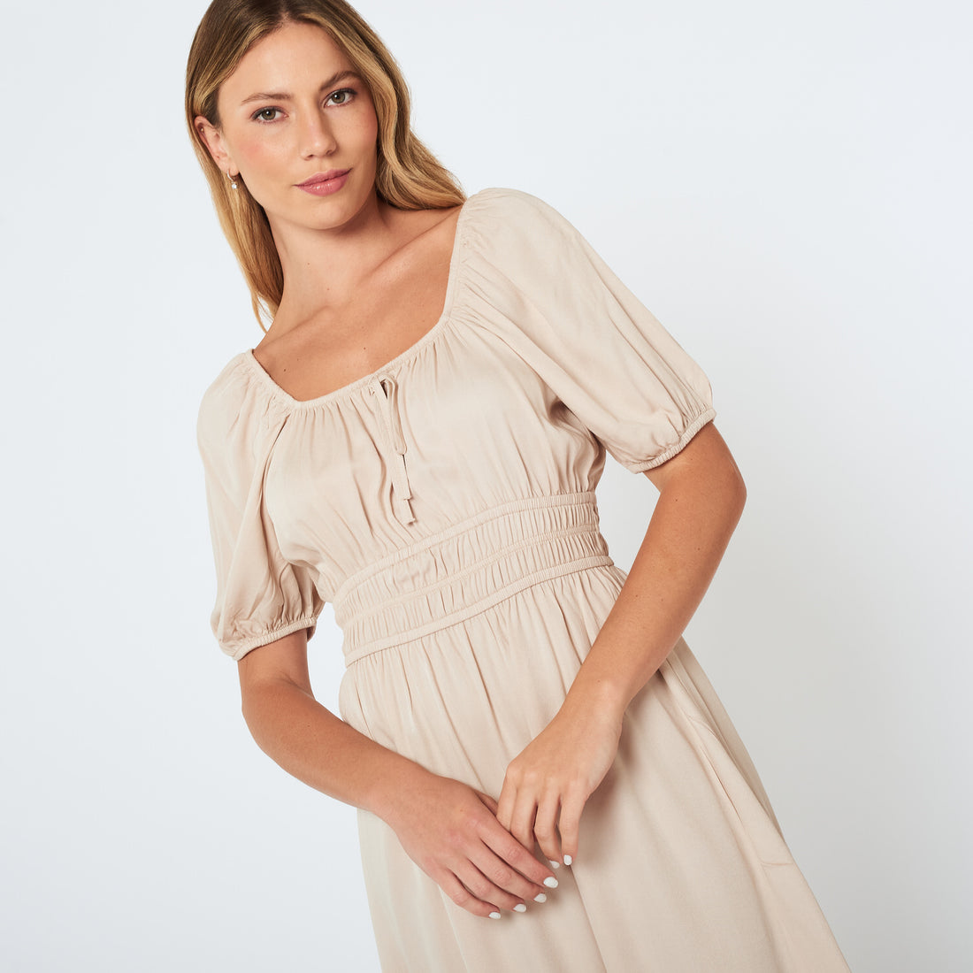 Vestido Oriana Beige