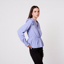Cargar imagen en el visor de la galería, Blusa Carmen Azul
