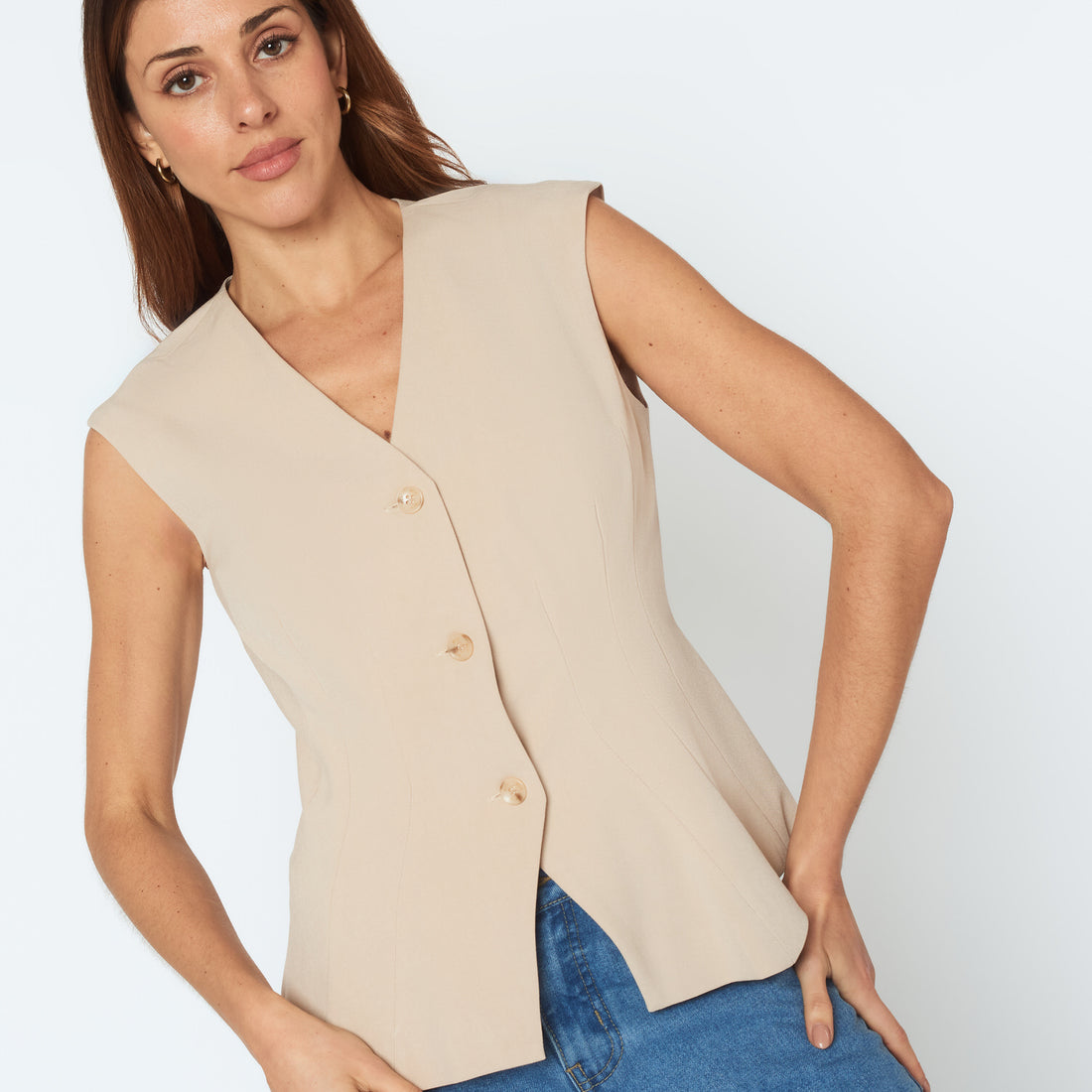 Chaleco Pim Beige