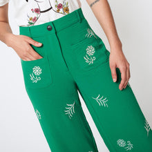 Cargar imagen en el visor de la galería, Pantalon Flor Verde
